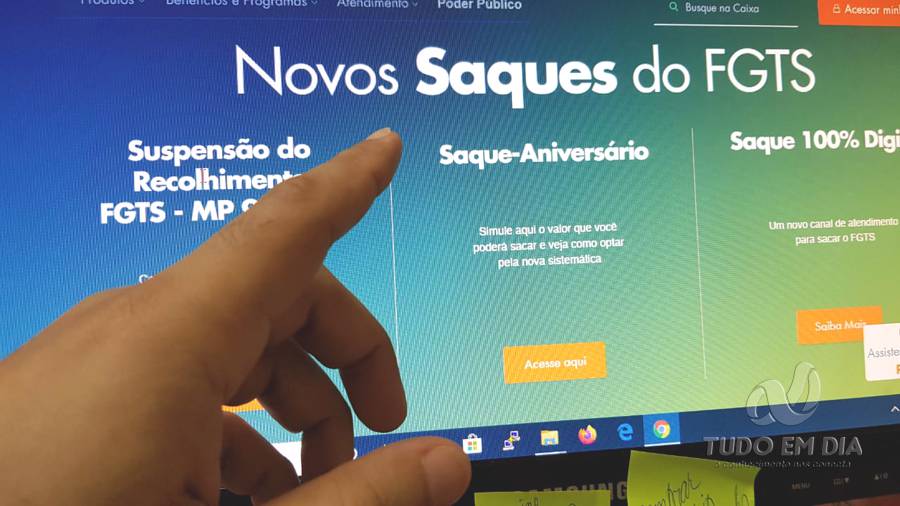 Tela de informação sobre no novo saque do FGTS | Foto: Tudo Em Dia