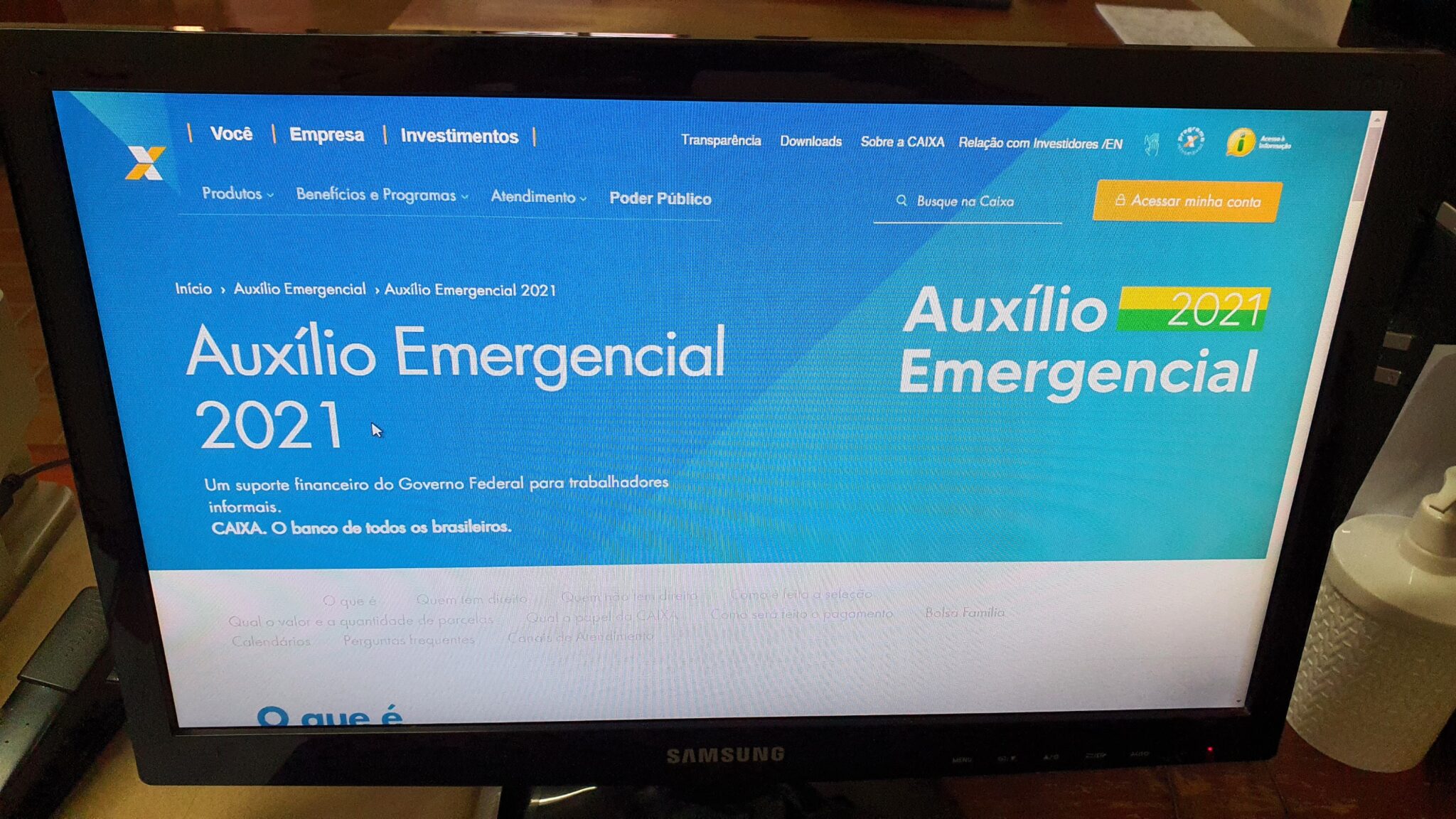 Tela Auxilio Emergencial 2021 | Foto: Tudo Em Dia