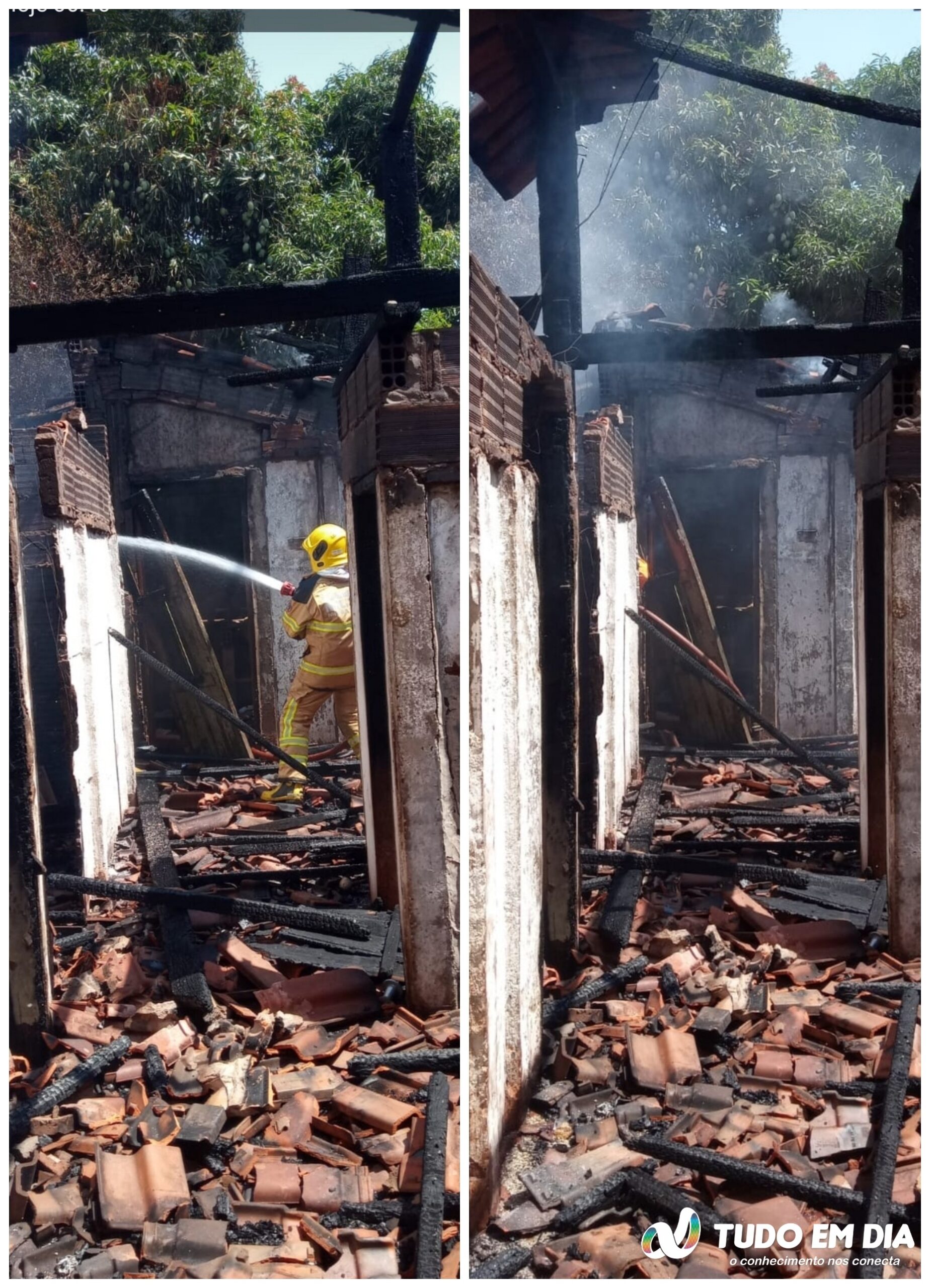 Residência estava desabitada há cerca de dois anos| Fotos: Bombeiros