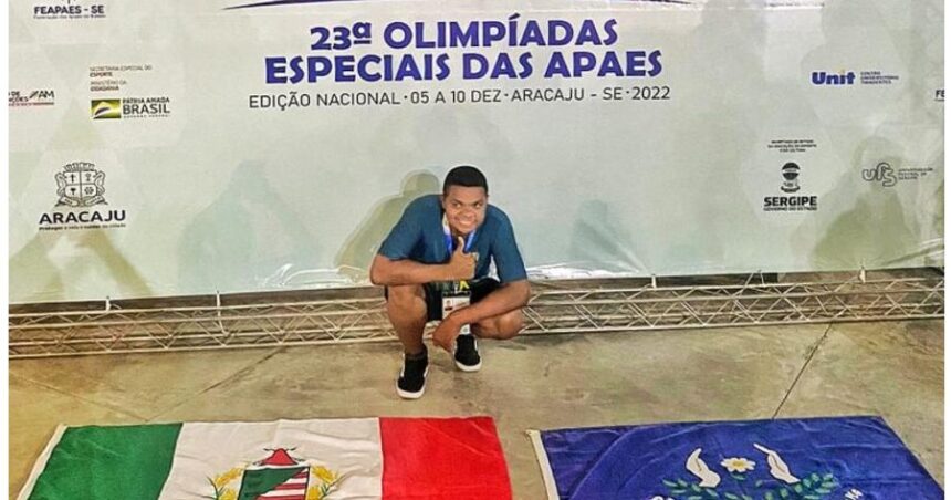 Aluno da Apae de Capinópolis participou das Olimpíadas em Aracaju