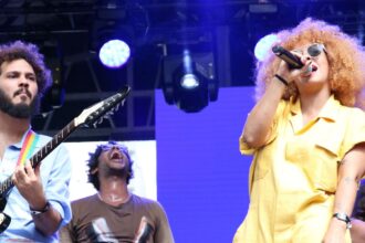 Show da Anelis Assumpção, com participação de Tulipa Ruiz e Negro Leo, no palco em homenagem a Itamar Assumpção, durante a Virada Cultural, em São Paulo.