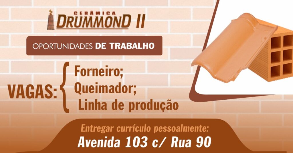 Oportunidades de trabalho em indústria cerâmica