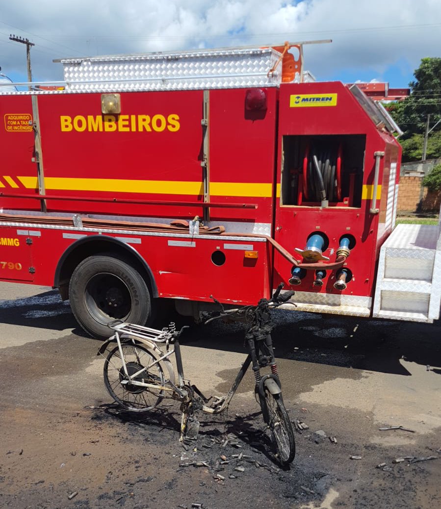 bicicleta eletrica fogo