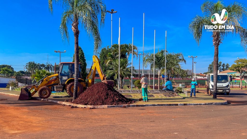 A manutenção do Parque João de Freitas Barbosa está sendo realizada | Foto: Paulo Braga