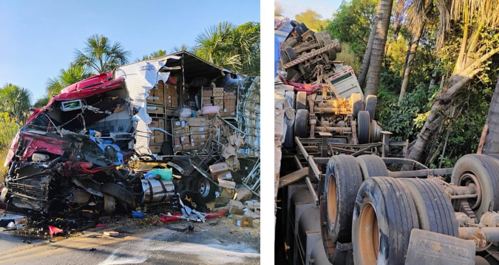 Motorista de caminhão baú morreu no local | Foto: Reprodução