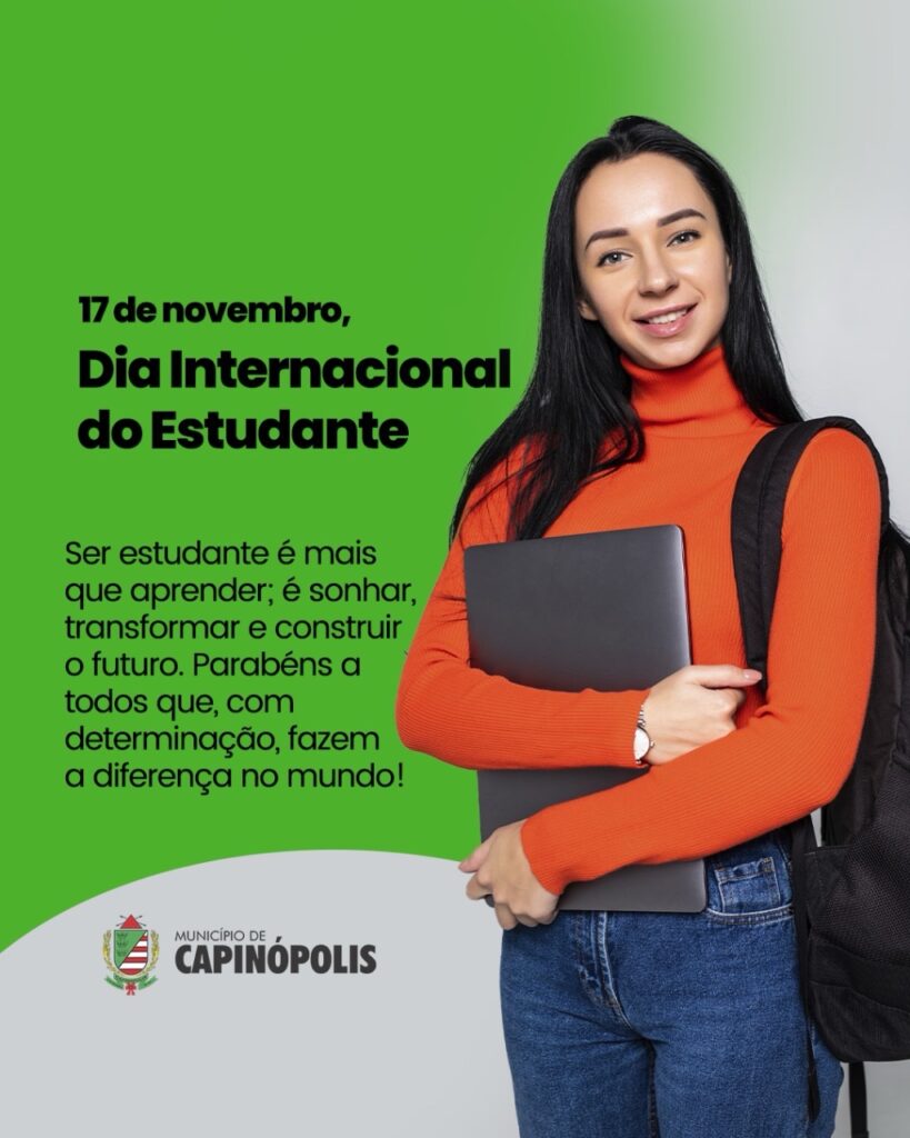 Hoje é o Dia Internacional do Estudante! 📚✨ Celebramos aqueles que, com dedicação e sonhos, constroem um futuro melhor. Parabéns a todos os estudantes! 🌎 #DiaDoEstudante #FuturoEmConstrução