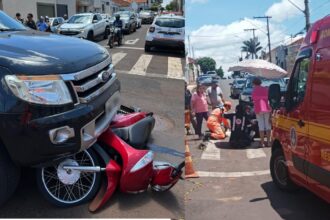 Bombeiros atendem acidente de trânsito no centro de Ituiutaba