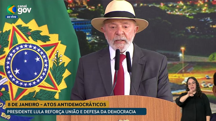 Reprodução/Canal Gov Presidente Lula discursou sobre os dois anos do ato antidemocrático no Planalto