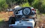 Acidente MG-255; Itapagipe; duas mulheres morrem; carro partido ao meio — Foto: Polícia Militar Rodoviária/Divulgação