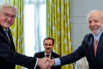 Presidente Lula durante reunião com o presidente da Alemanha, Frank-Walter Steinmeier